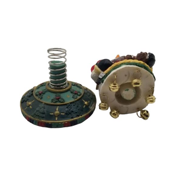 Christmas Snowman Holding Gingerbread Bells Bobble Wobble Figurine Seasonal - Picture 9 of 9